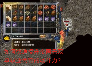 如何快速提升帝国无双单职业传奇的战斗力? 如何快速提升帝国无双单职业传奇的战斗力?