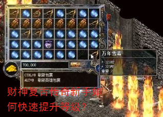 财神复古传奇新手如何快速提升等级? 财神复古传奇新手如何快速提升等级?