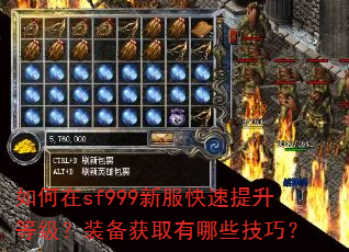 如何在sf999新服快速提升等级?装备获取有哪些技巧? 如何在sf999新服快速提升等级?装备获取有哪些技巧?